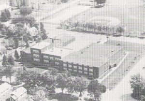 Air view of the Cornell High School. Date unknown.