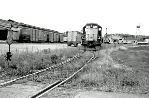 The railroad tracks at the mill in 1986.